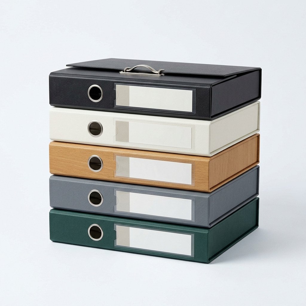 A4 Box File, pack of 5 - Rigid board box files with a lever arch and index window.