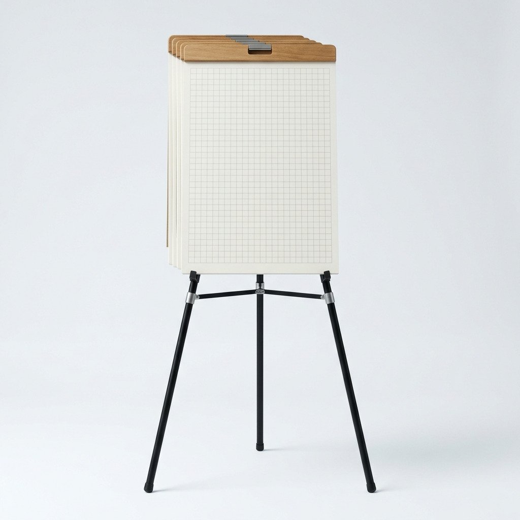 Conference Pad Easel, pack of 5 - Gridded flip pads with a reinforced head.
