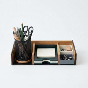 Desk Tidy Starter Set - Pen cup, letter tray and two small bays.