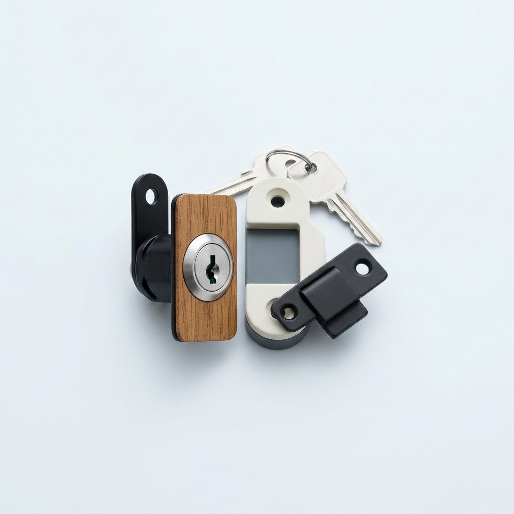 Drawer Lock Retrofit Kit - Cam lock and striker for an unlocked pedestal.
