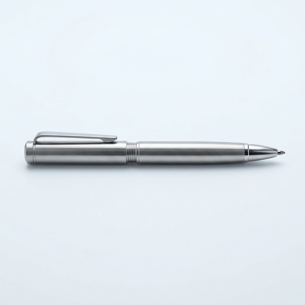 Executive Pen, Machined Steel - Solid steel barrel with a replaceable refill.