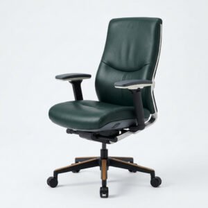 Executive Task Chair, Leather - Full-grain seat with a four-dimensional arm.