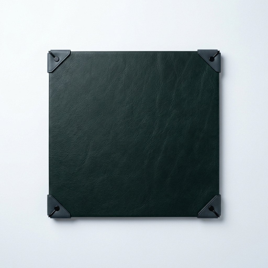 Leather Desk Blotter - Full-grain blotter with corner retainers.