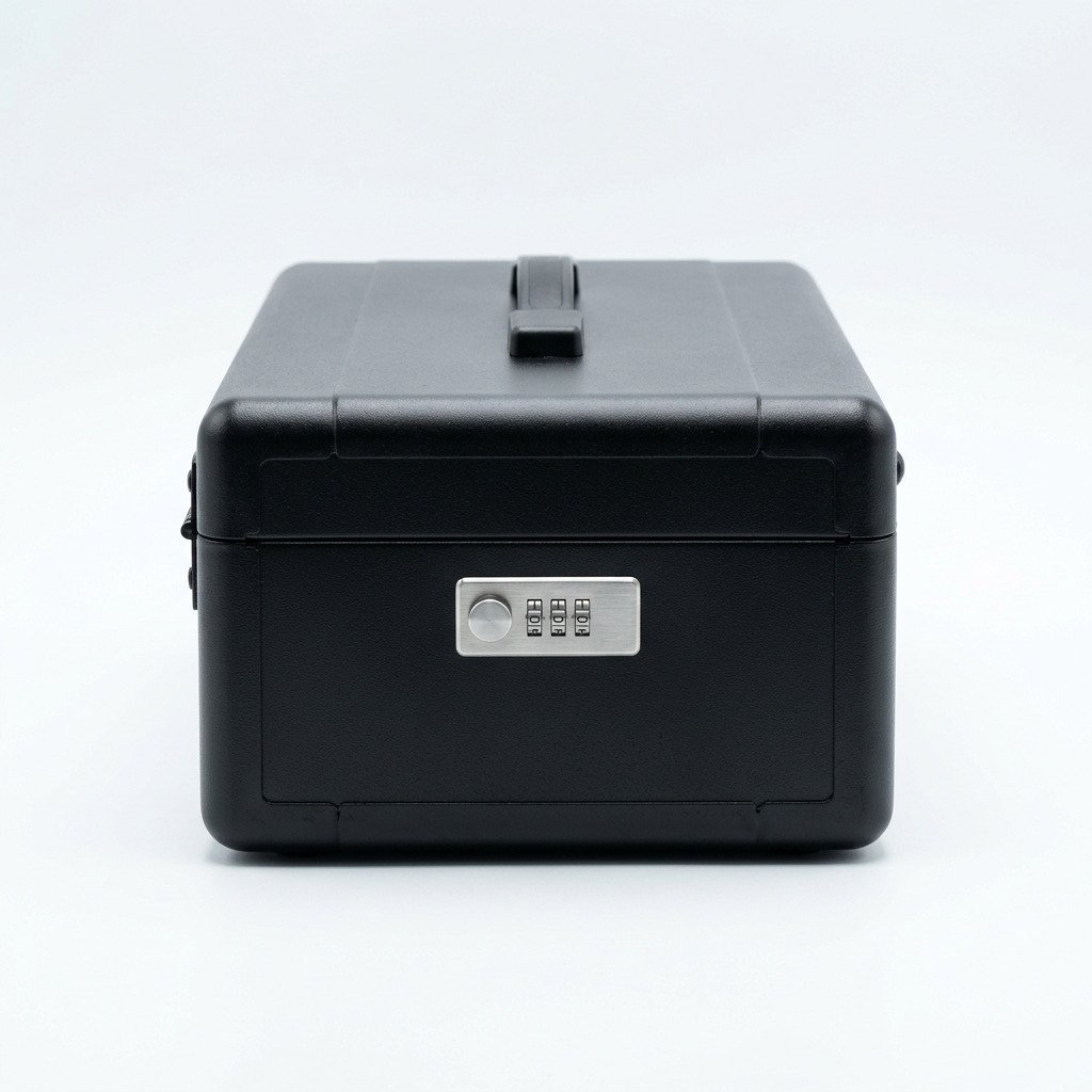 Lockable Document Case - Steel case with a three-digit combination.
