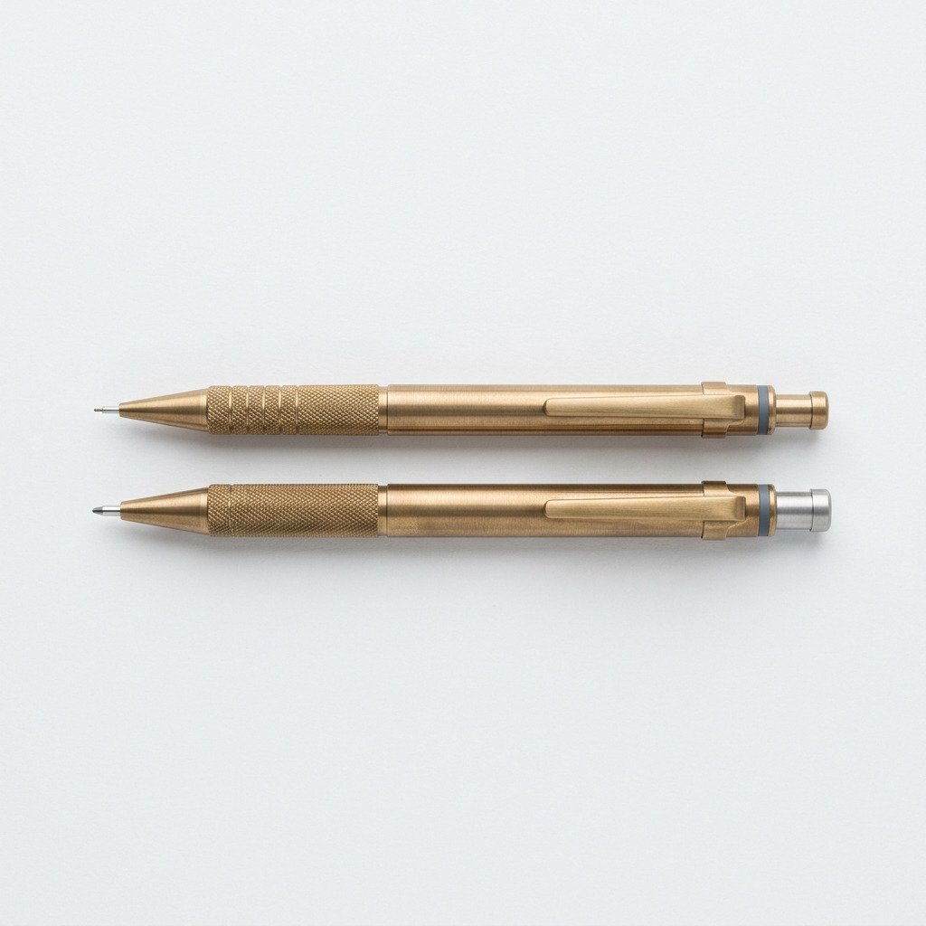 Mechanical Pencil Set - Machined brass bodies in 0.5mm and 0.7mm.