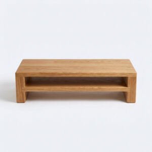 Monitor Riser, Oak - Solid oak riser with a keyboard recess.