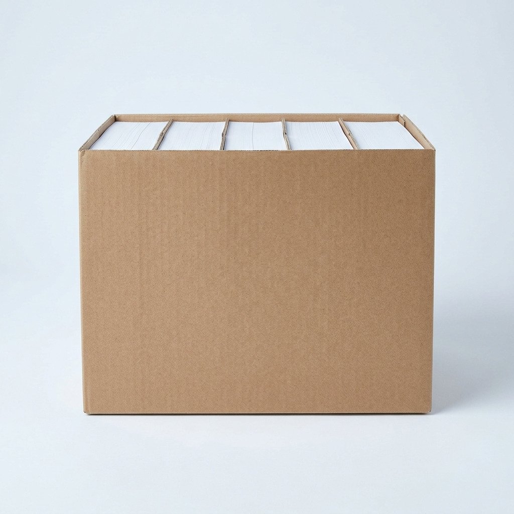 Ream Box, 2500 sheets, 100gsm - Bulk uncoated white stock, five reams.