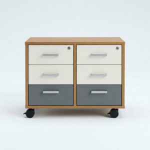 Rolling File Pedestal, Lockable - Double-width pedestal for active files.