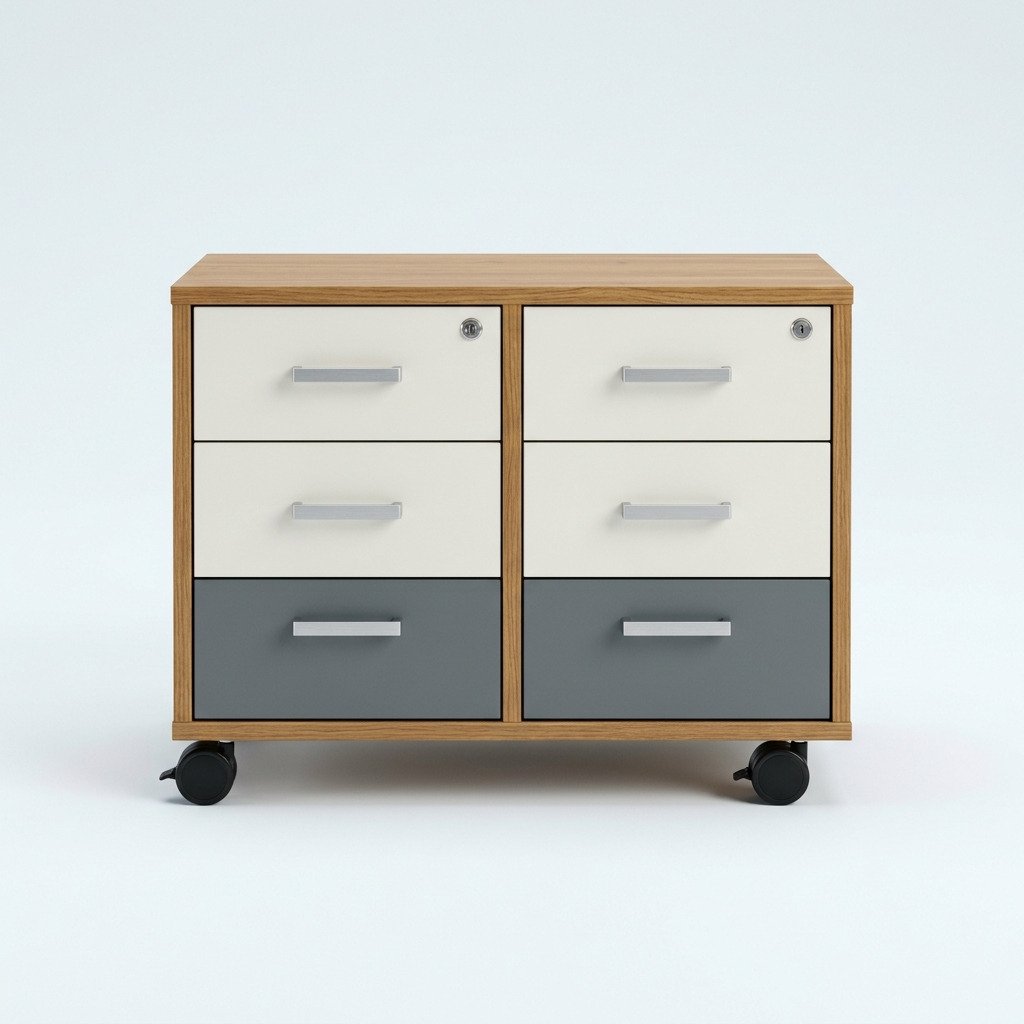 Rolling File Pedestal, Lockable - Double-width pedestal for active files.