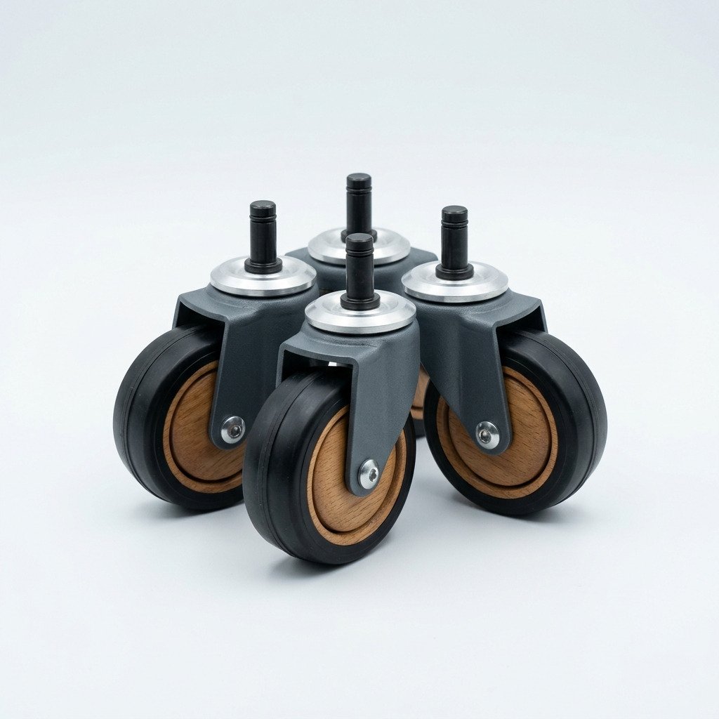 Task Chair Casters, set of 5 - Polyurethane casters for hard floors.