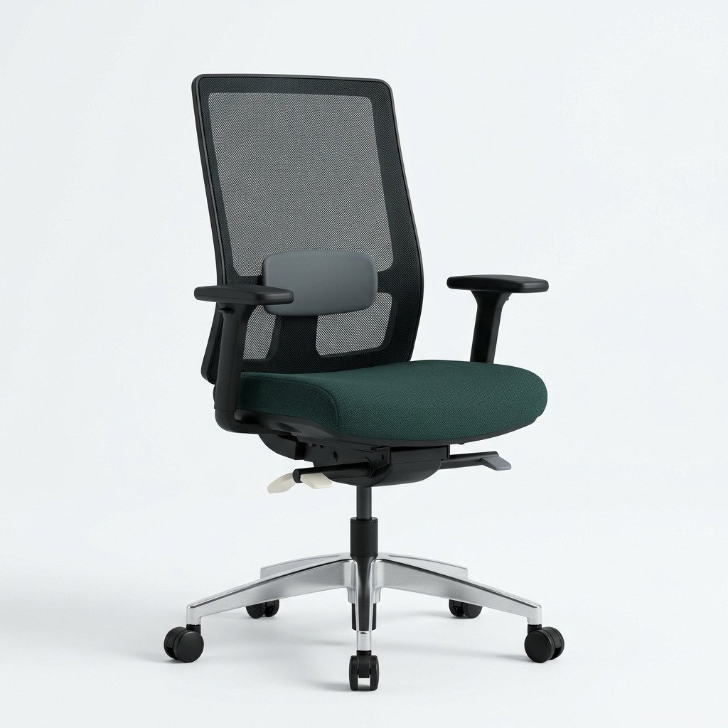 Task Chair, Mesh Back - Synchro-tilt chair with adjustable lumbar.
