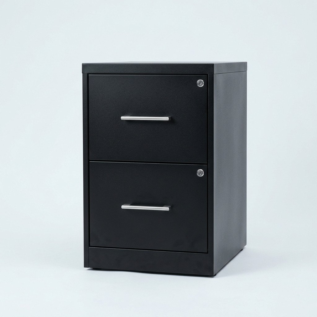 Two-Drawer Filing Cabinet - Foolscap cabinet with anti-tilt interlock.