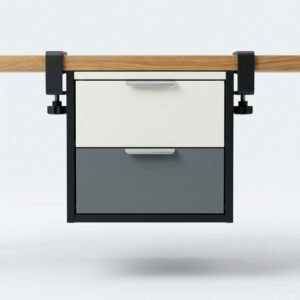 Under-Desk Drawer Unit - Two-drawer unit that clamps beneath a desk.