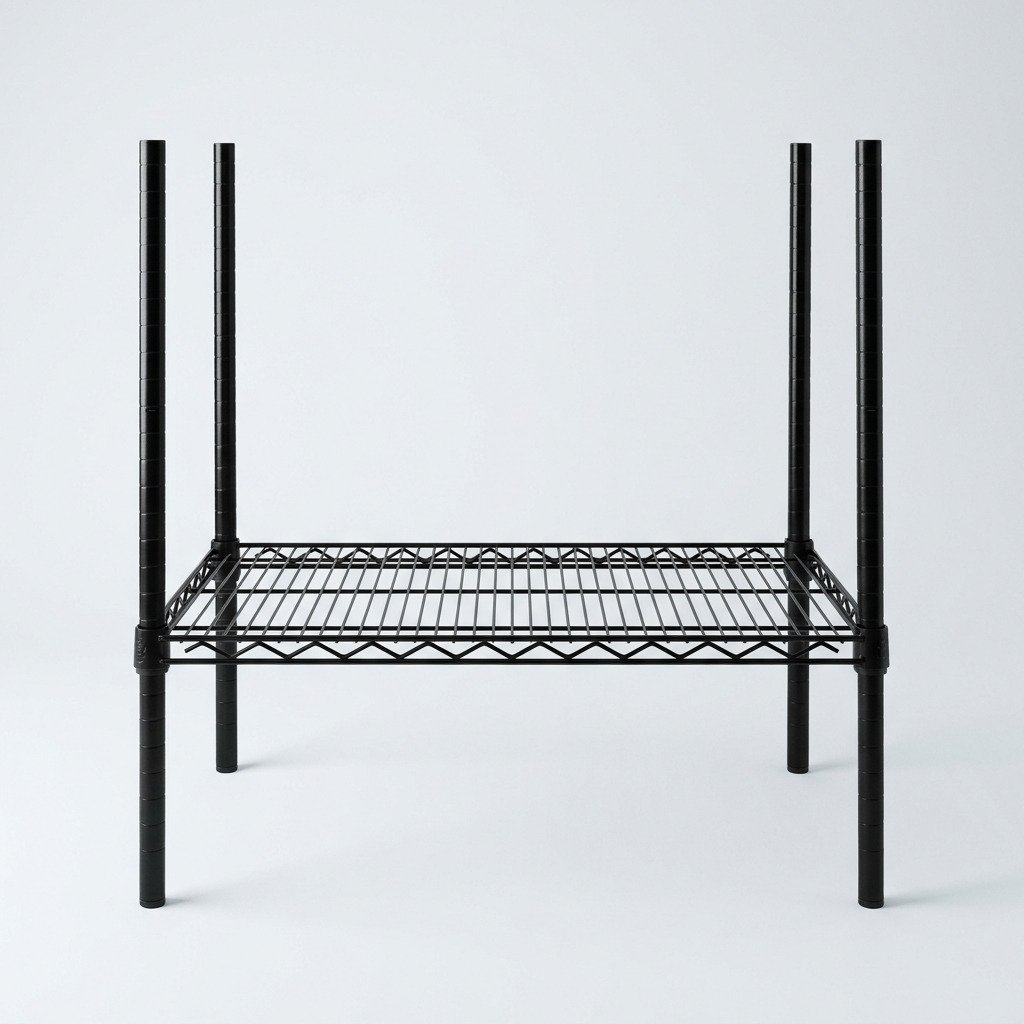 Wire Shelving Add-On Tier - Extra tier and posts for an existing bay.